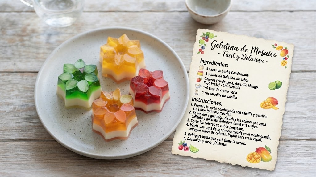Easy Recipe Card
Gelatina de Mosaico