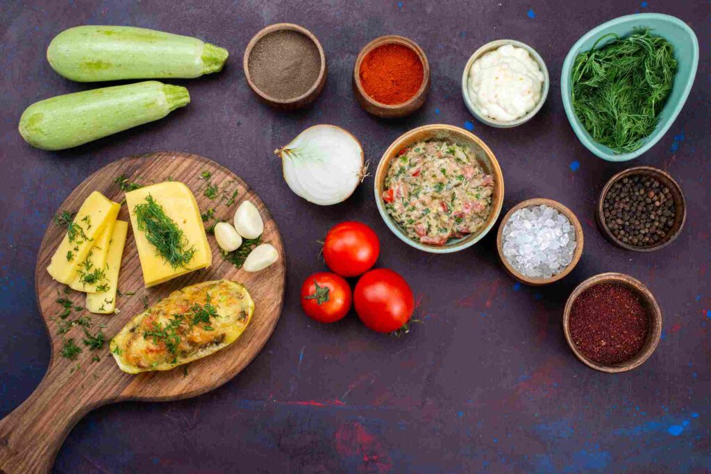 Ingredients for Calabacitas