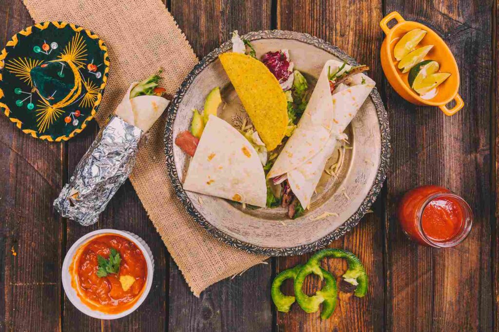 Corn tortillas provide the traditional flavor and structure for this dish