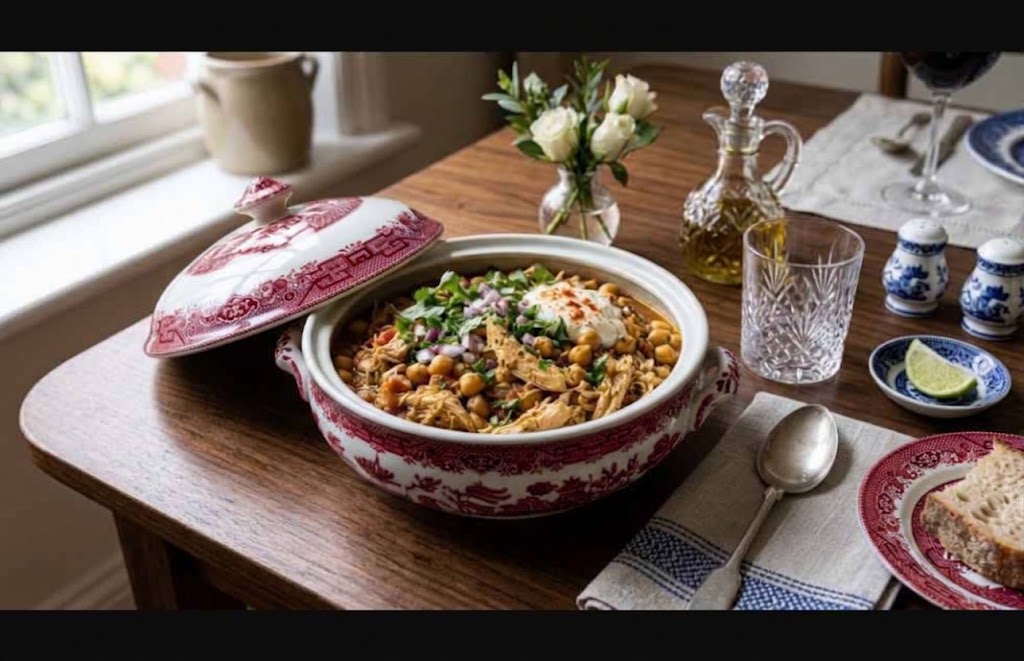 Add the cooked chickpeas and shredded chicken to the pot.